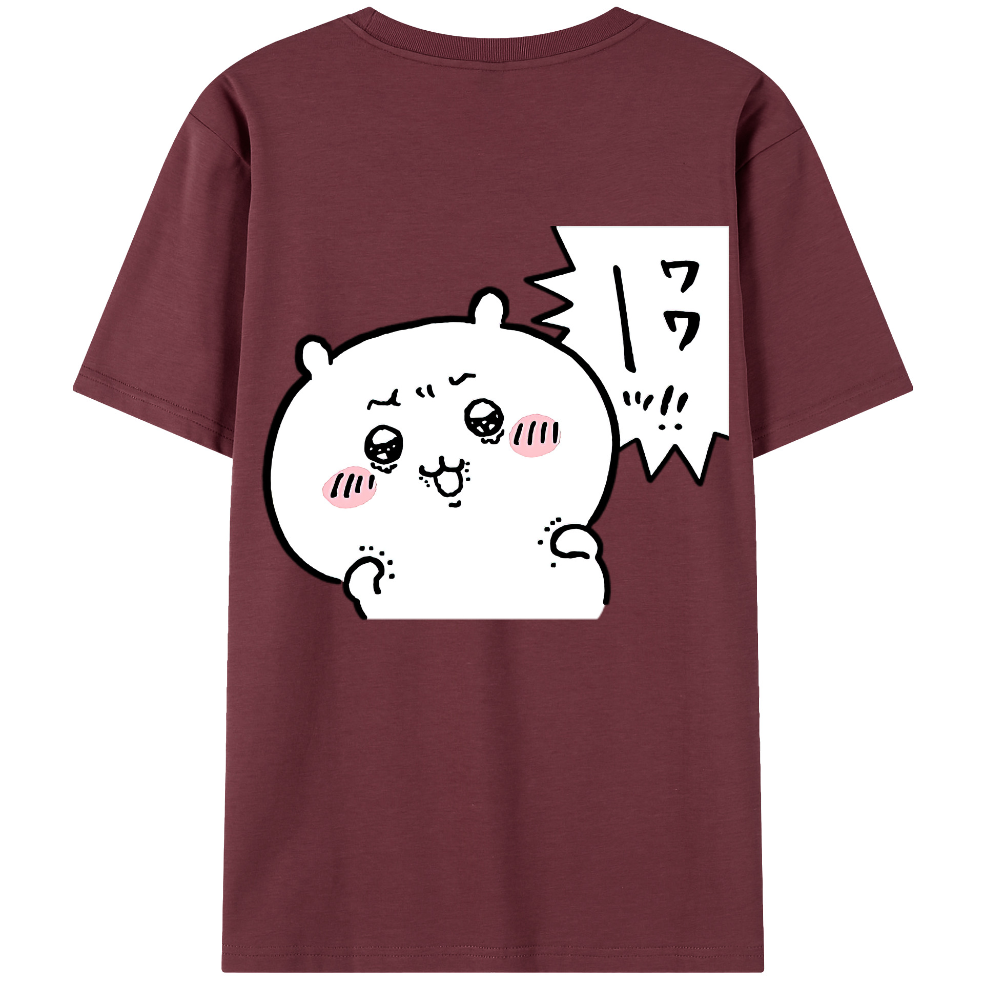 （画像用） ちいかわ ちいかわ Chii-kawa chiikawa 綿100％半袖Tシャツ（背面プリント）